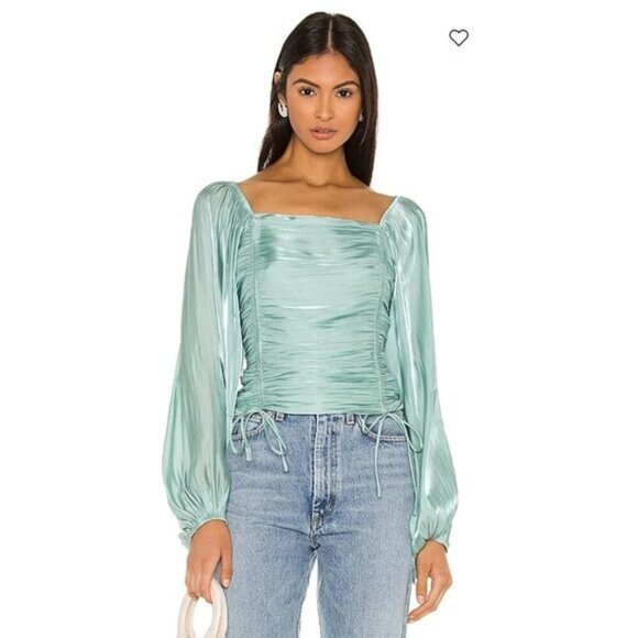 Princess Jasmine Blue Line & Dot Peyton Top XS B42 - Picture 1 of 12